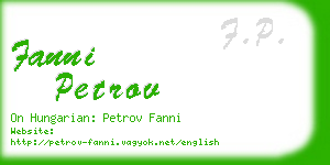 fanni petrov business card